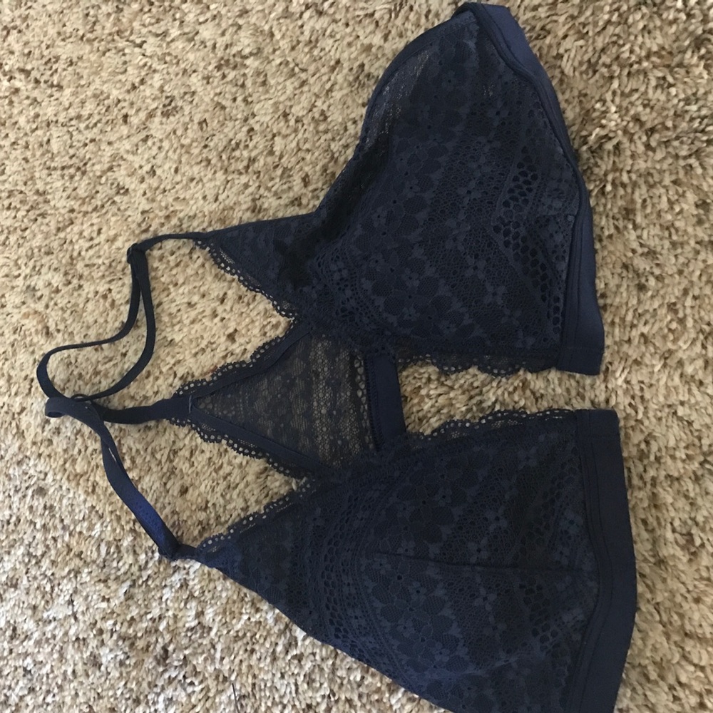 Front Closed Dark Blue Bralette - Picture 1 of 4