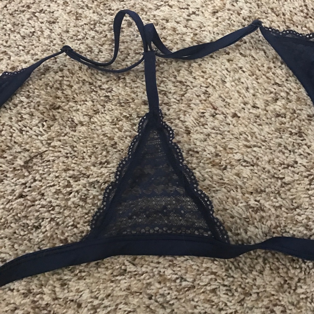 Front Closed Dark Blue Bralette - Picture 2 of 4