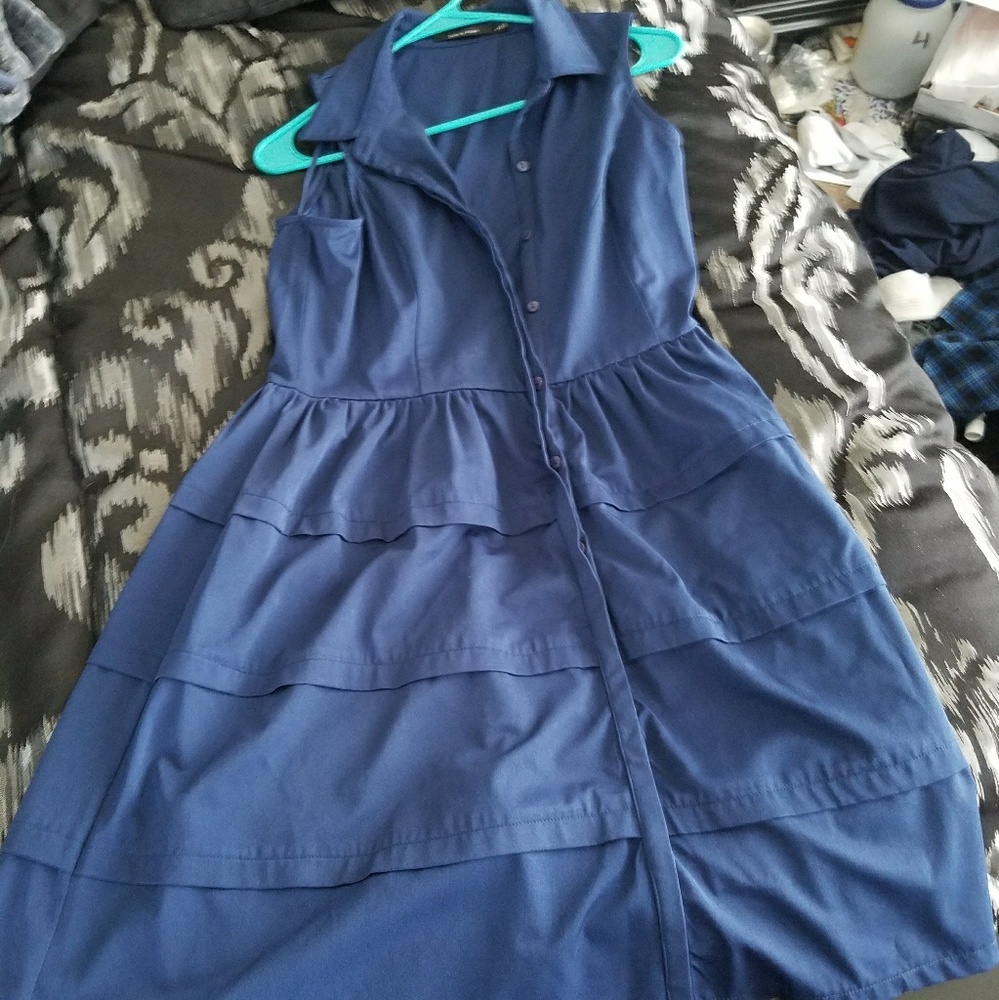 Blue sleeveless dress