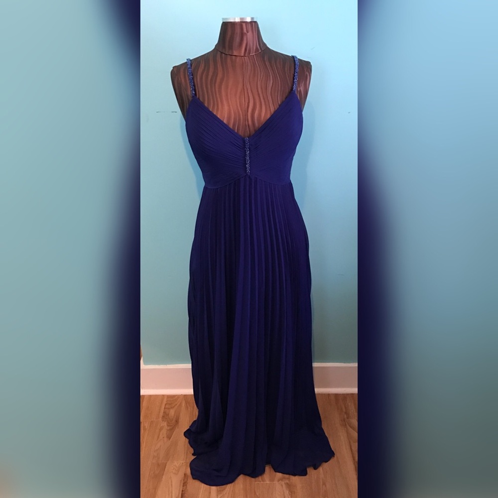 JS Boutique Strapped Royal Blue Evening Gown