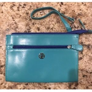 Giani Bernini New Teal Recycled Leather Wristlet