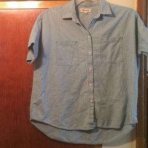 Madewell short- sleeved jean flannel