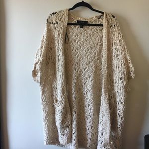 Crochet/Knitted Tan Cardigan