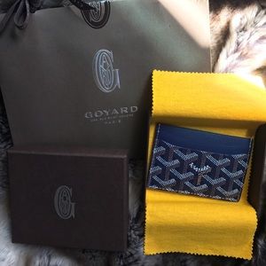 Maison Goyard St Surplice Navy Credit Card Holder