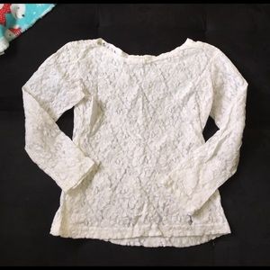 White long sleeve lace top