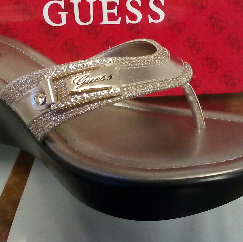 Guess Gold Sandals. Size 9. NWT & Box. Never worn!