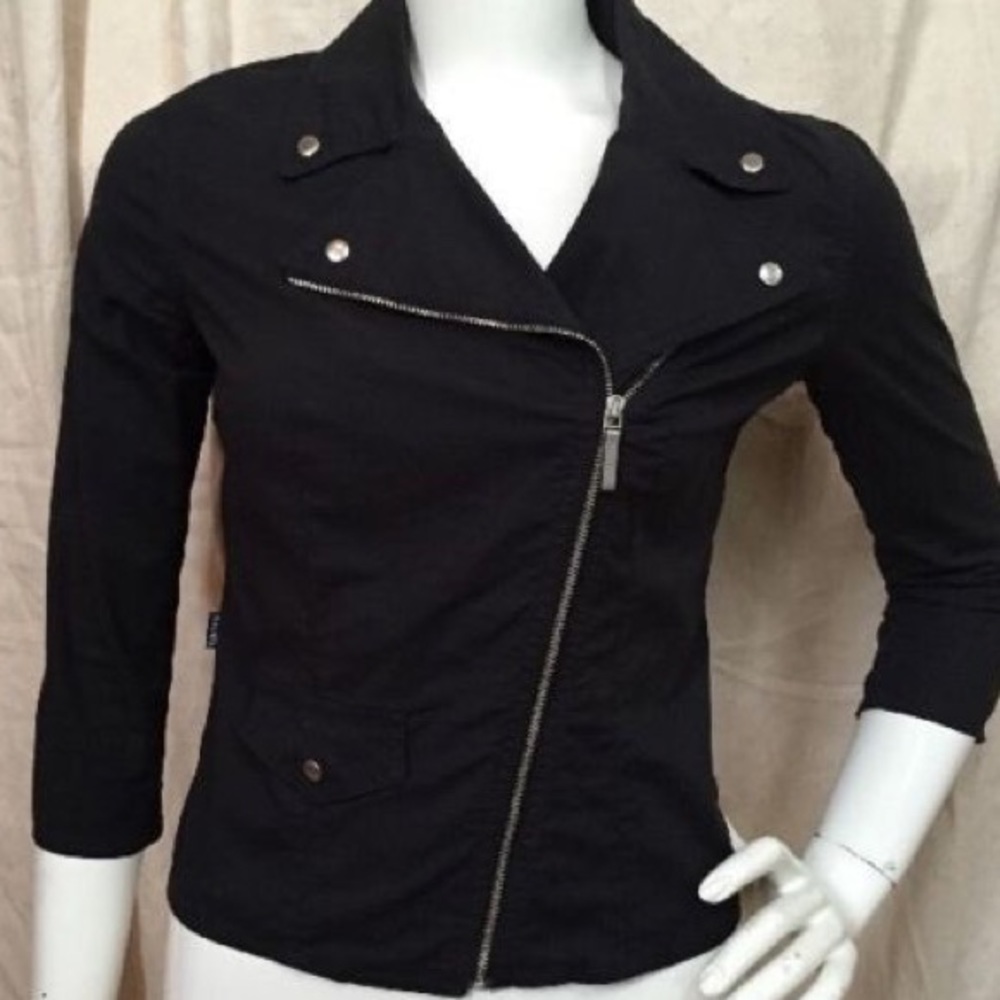 Moschino Jeans Women Black Stretch Shirt Sz 8