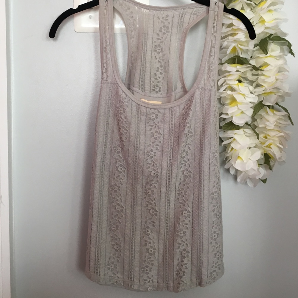 Gray lace tank top