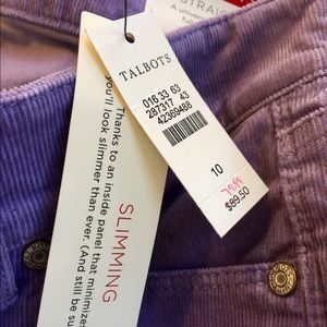 TALBOTS NWT THIN LIGHT PURPLE CORDUROYS!