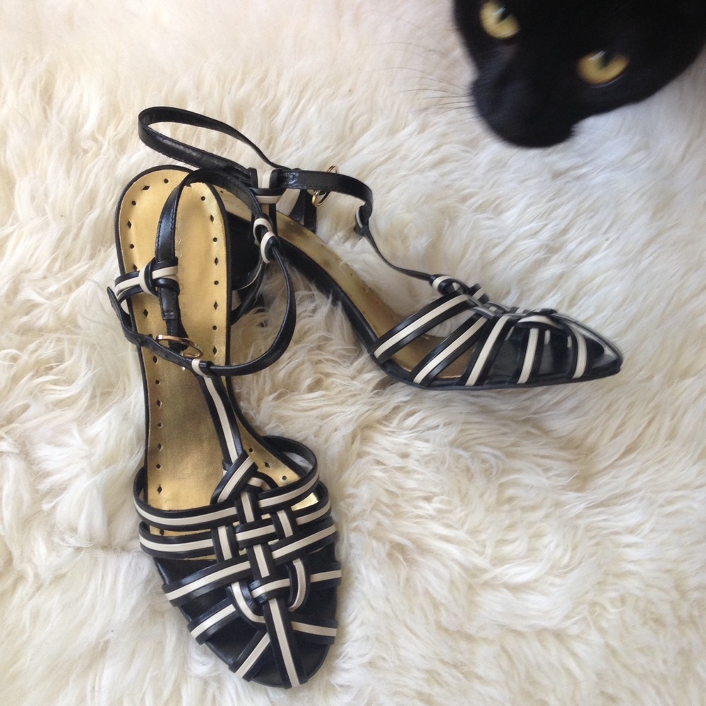 BCBGirls Black + White High Heel Sandal