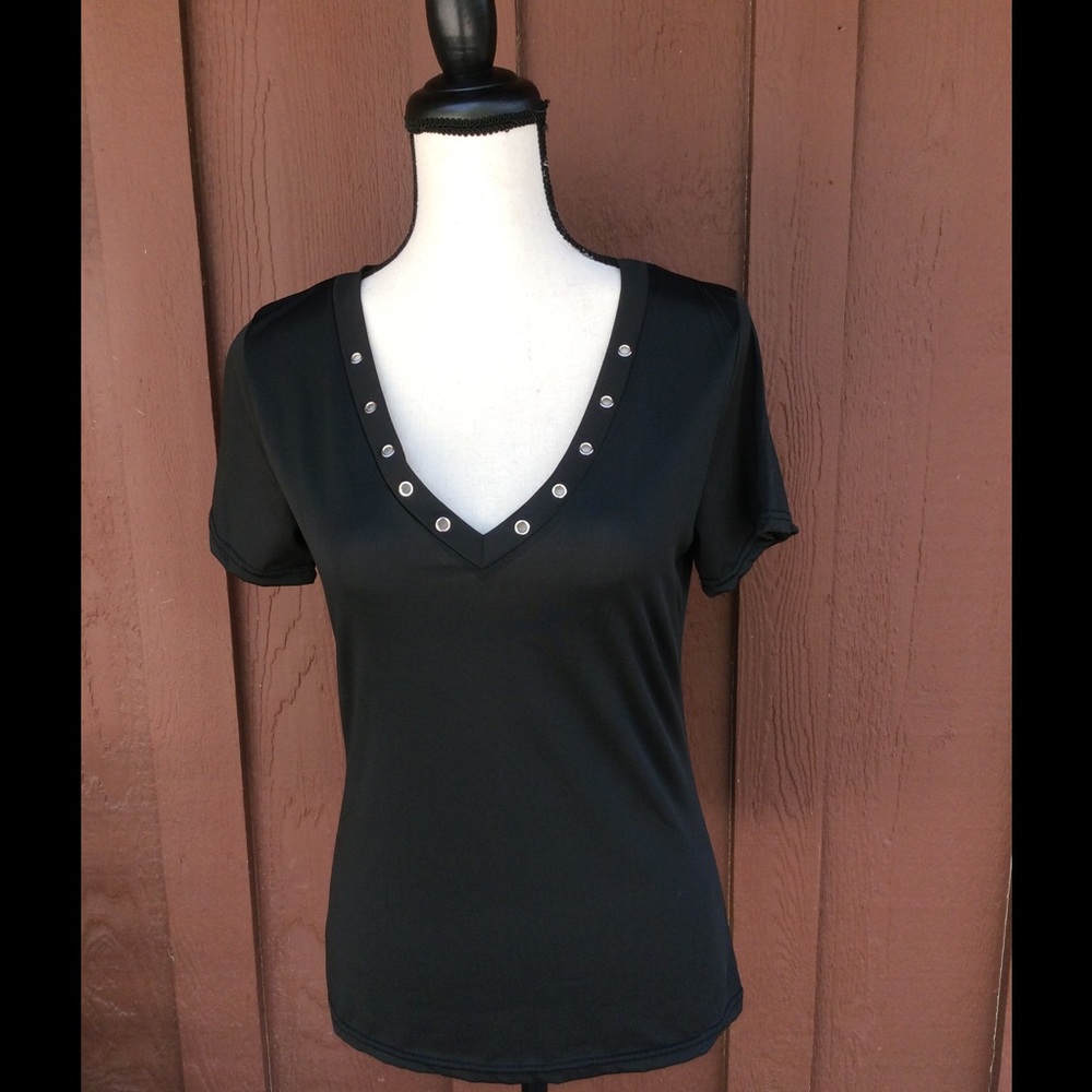 Black V neck shirt