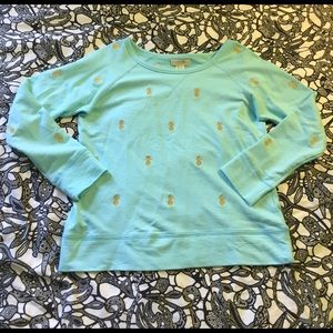 Baby blue sweater with pineapple detailing