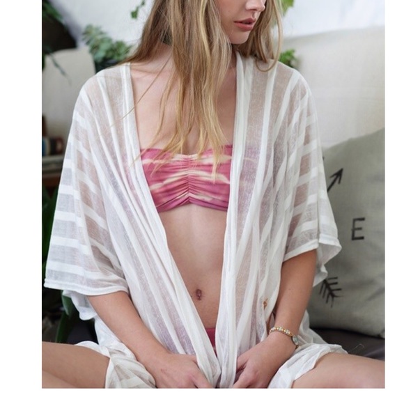 🇺🇸SALE Classic Stripe  Jersey Kimono/ Cover Up - Picture 4 of 5