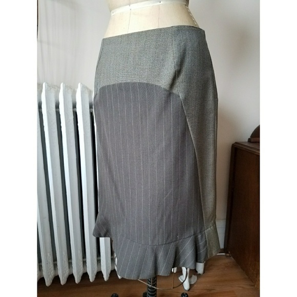 Gr.dano Brown Pencil Stripe Skirt with Flounce - Picture 2 of 3