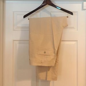 LR2 cream linen dress pants..