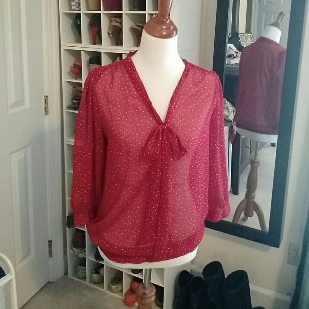 Sent to ThredUp! Sheer Limited bow blouse