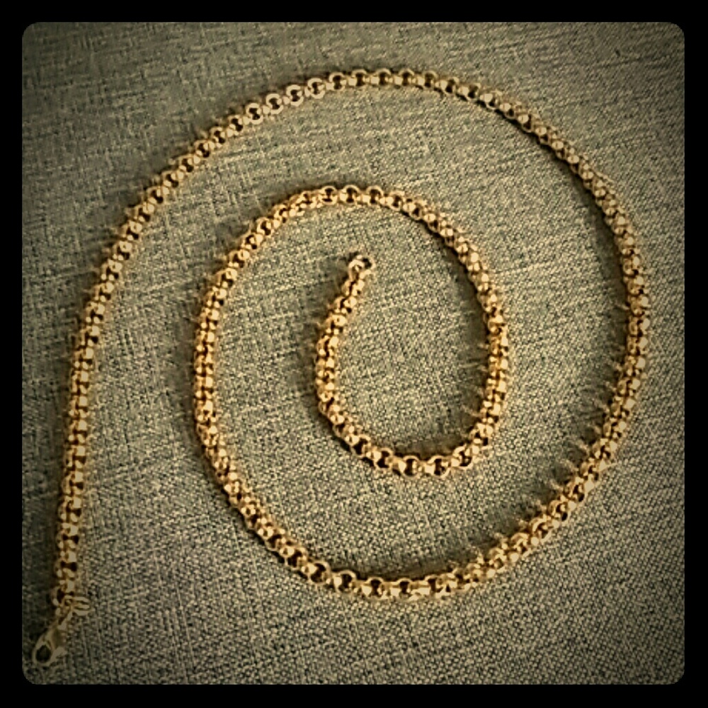 Vintage Gold Monet Rolo Chain Long Necklace