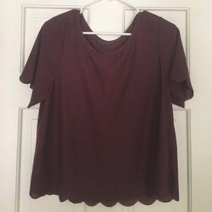 Topshop scalloped shirt