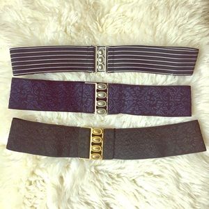 3 Waist Cinching Belts - Size Small (Chaiken)