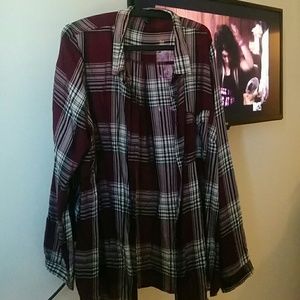 Burgundy plaid shirt
