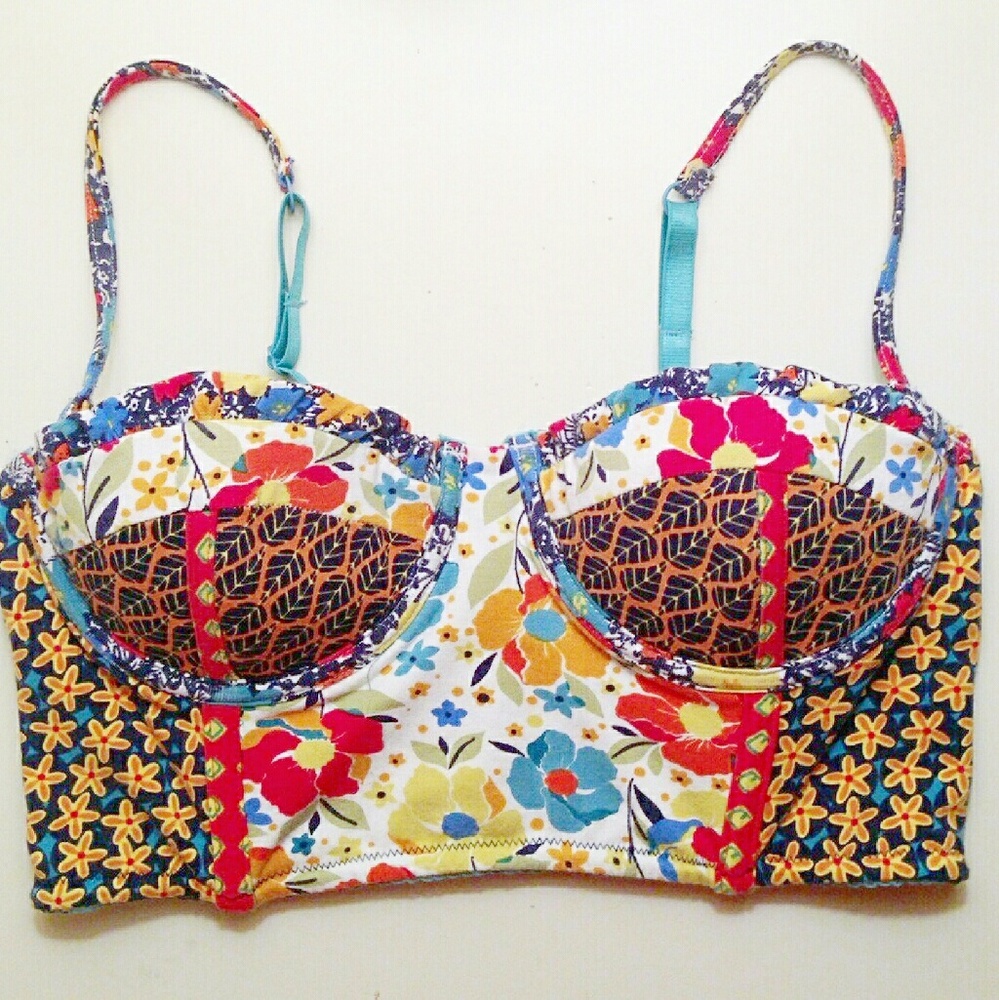 Anthropologie Bustier 32B floral Multi-colored