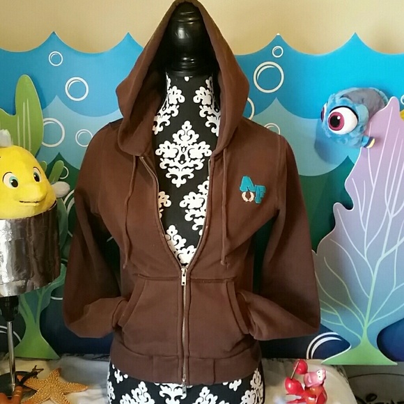 Brown & blue multi way zip up hoodie - Picture 5 of 8