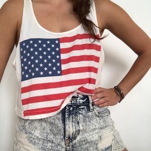 American Apparel Flag Crop Top--SOLD