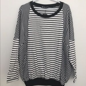 Striped batwing shirt