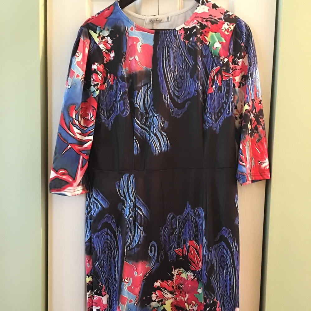 New dress Fashion brand blue purple pink size XL