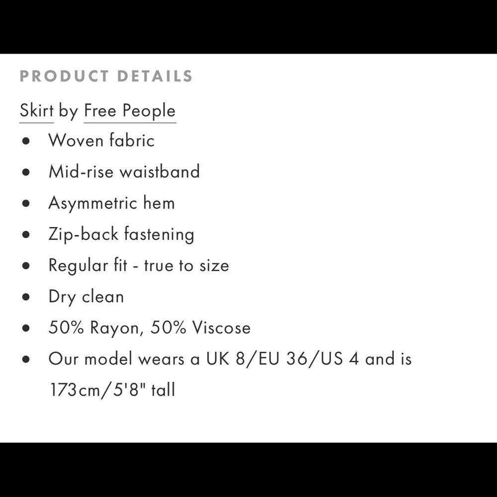 Free People Asymmetric Skirt NWT - Picture 7 of 7