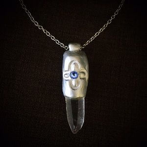 Crystal necklace w/ Swarovski stone- made by me