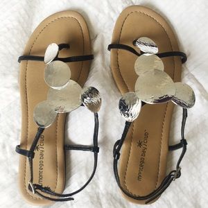 Silver Disk Sandals