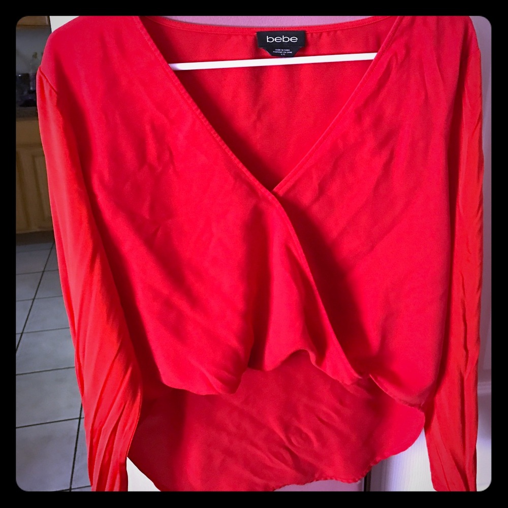 Bebe long sleeve crop  top