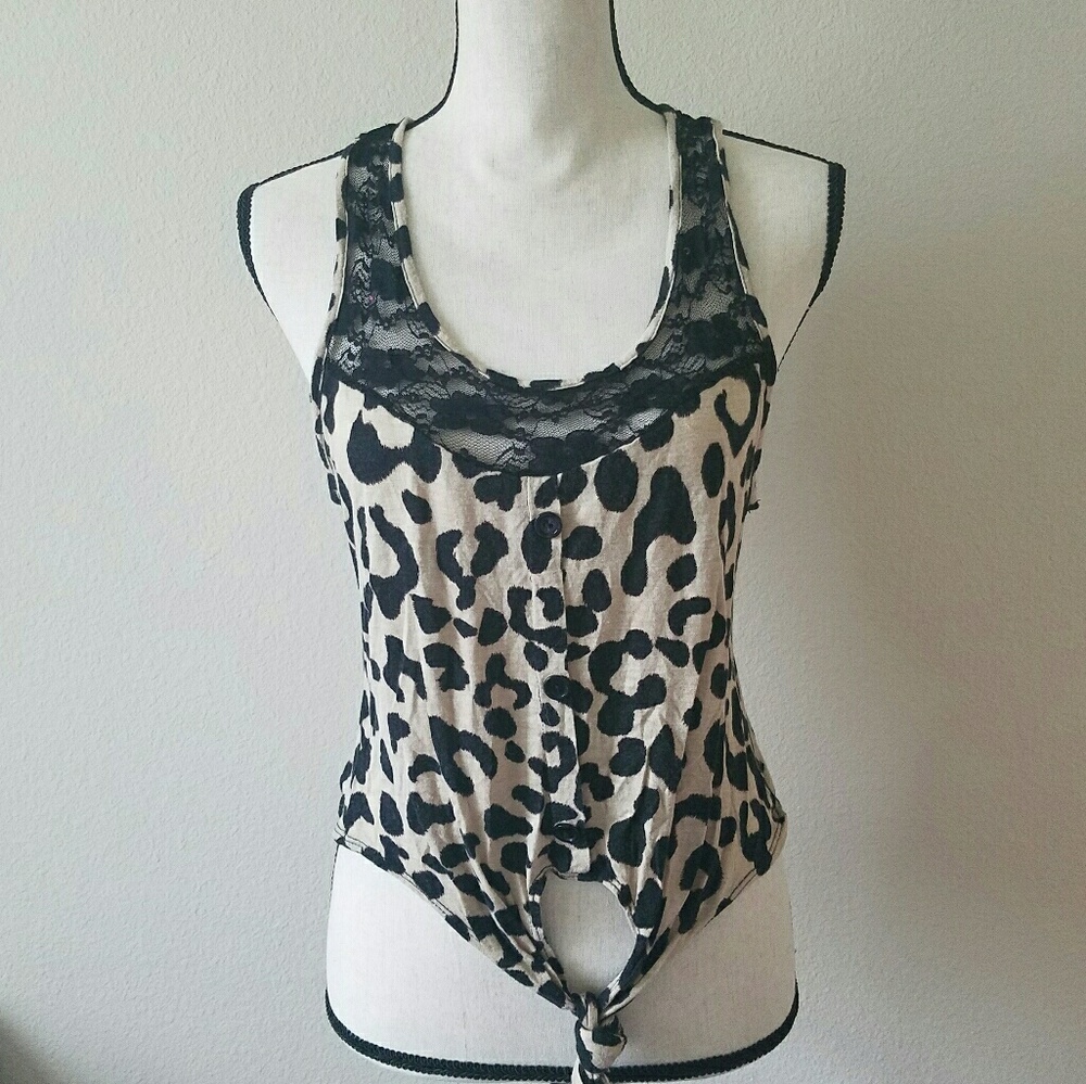 Leopard Print Knot Tank