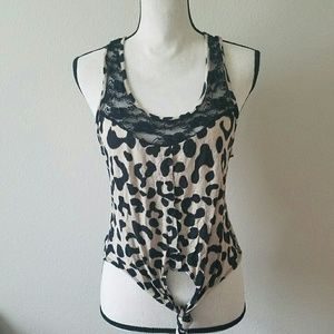Leopard Print Knot Tank