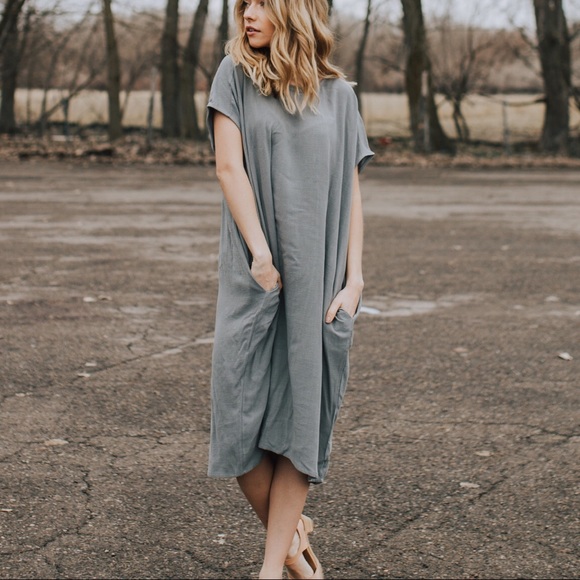 Madewell Dresses & Skirts - Piper & Scoot Linen Pocket Dress in Stone, Size S