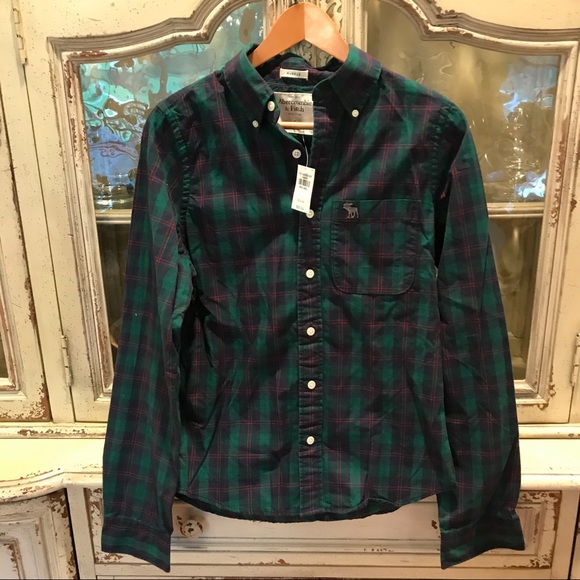 FOR SALE Abercrombie NWT plaid button down size S - Picture 2 of 5