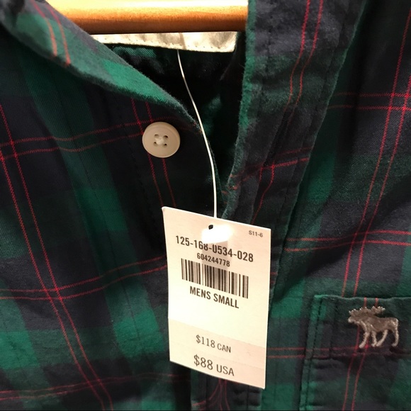 FOR SALE Abercrombie NWT plaid button down size S - Picture 4 of 5