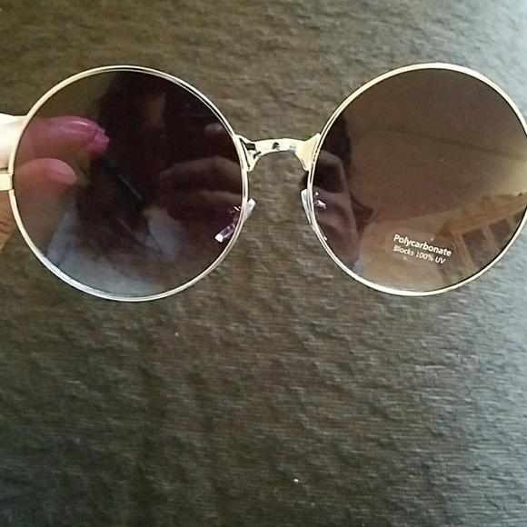 TWO TONE ROUND CIRCLE SUNGLASSES sold - Picture 2 of 5