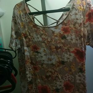 Floral Criss Cross back top