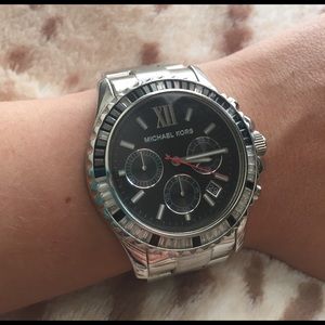 Silver w/ Black Face Michael Kors Watch