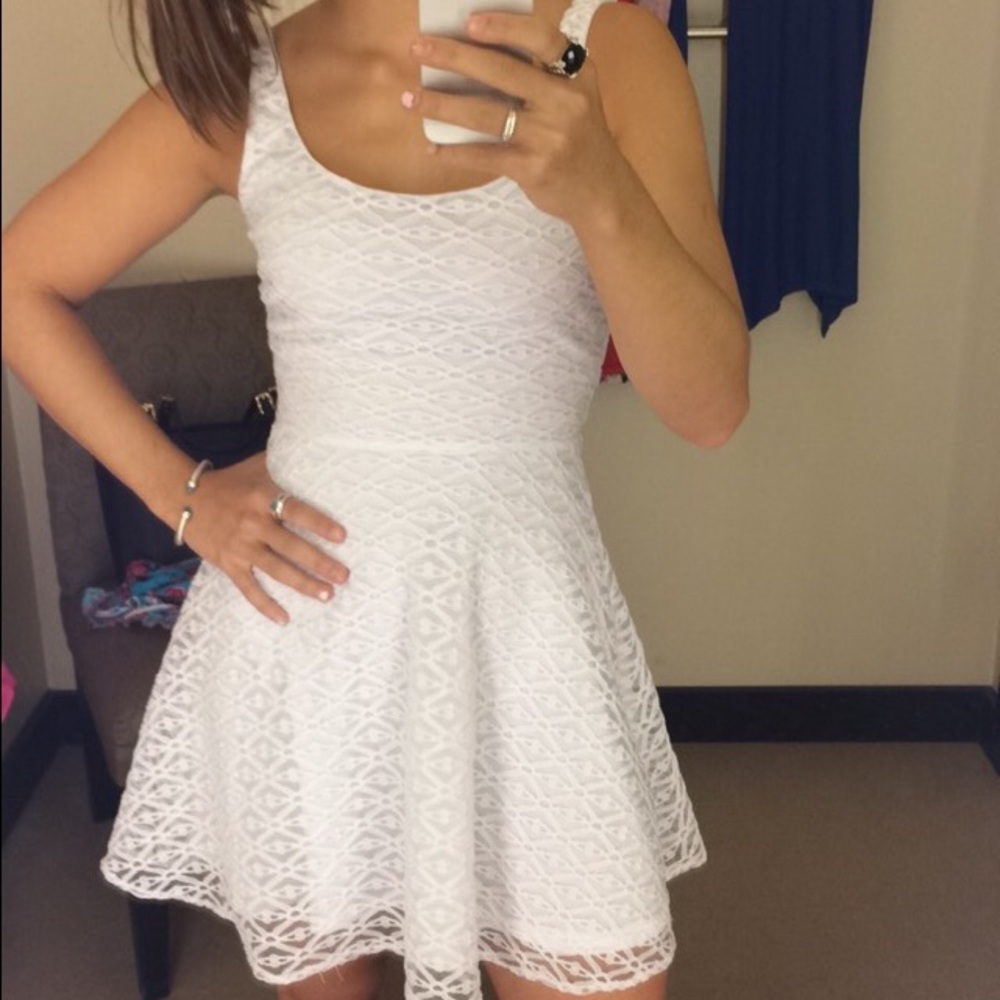 Aqua white dress - XS