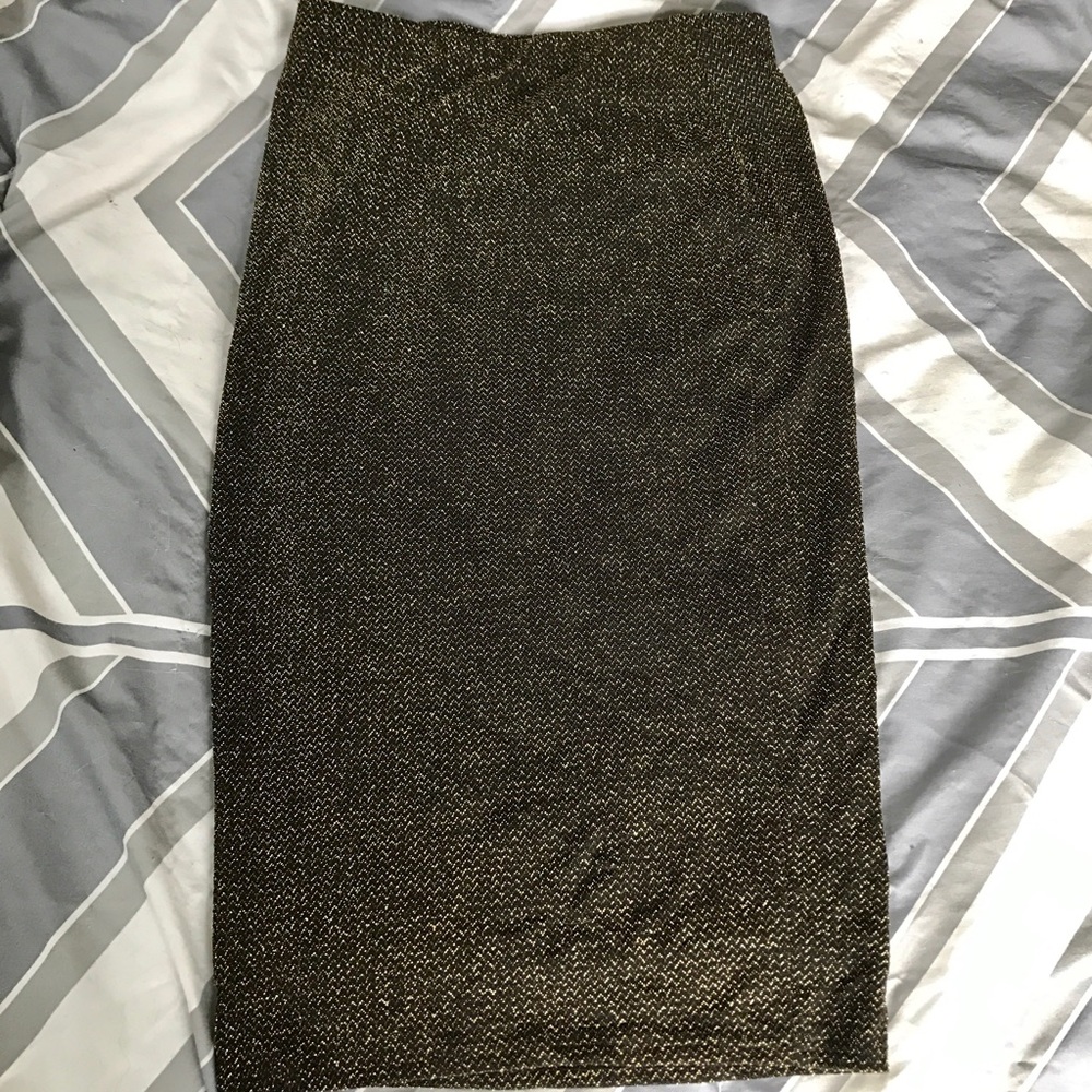 Forever 21 Black/Gold Pencil Skirt