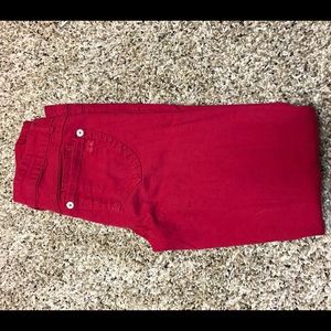 Red skinny jeans size 5