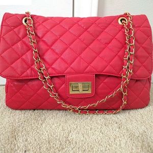 Quilted red purse