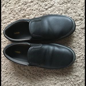 All black non-slip work shoes