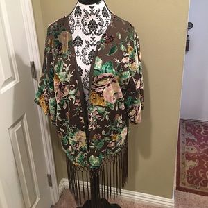 Velvet print Kimono size Medium
