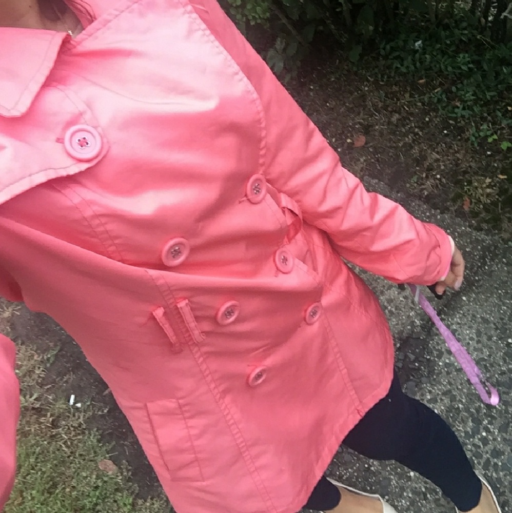 Hot pink rain coat