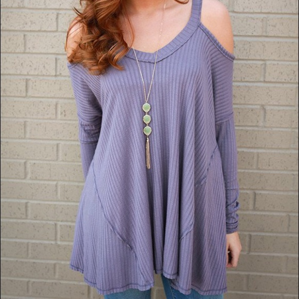 Open Shoulder Top- Lavender