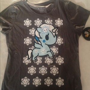 NEW! Tokidoki Unicorno Snowflake T-shirt! Grey XL!